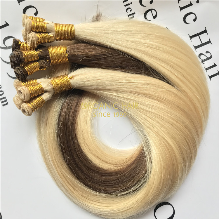 Organic 100% human hair hand tied weft X32